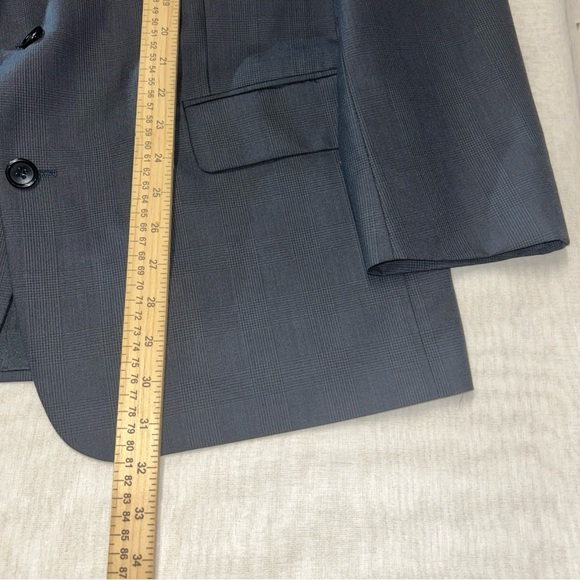 Men’s Suit Jacket Size 44R Yves Saint Laurent Blue Blazer  Button Canada Wool - Picture 5 of 11